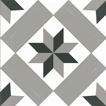 white green and black cement tiles